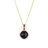 Obsidyen Doğal Taş Gold Renkli Kolye KLY-1229