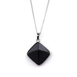 Obsidyen Doğal Taş Piramit Model Kolye