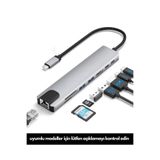 Ocado Macbook Pro Air / Laptop Usb Type-c Hub Dönüştürücü Çevirici Çoklayıcı Usb Hdmı Micro Sd 8 Girişli