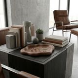 Oceal Kahverengi Minimal Dekoratif Tabak | Modern Dekoratif Kase | Masa Üstü Aksesuar