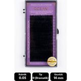 Ocean 0.05D Dramatik Kıvrım 14 mm Soft Eyelash Doğal Ipek Kirpik 16'lı - Siyah