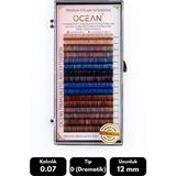 Ocean 0.07D Dramatik Kıvrım Renkli Mix Soft Eyelash Doğal Ipek Kirpik 16'lı - Siyah
