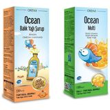 Ocean Balık Yağı Şurup Portakal Aromalı 150 ml+150 ml Ocean Multi Şurup Ballı-Portakal Aromalı