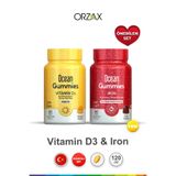 Ocean Gummies Vitamin D3 1000 IU D3 60 Adet & Gummies Iron 60 Adet