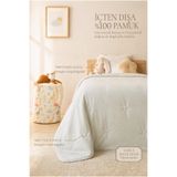 Ocean Home Textile %100 Pamuk Penye Mavi Yıldız Nakışlı Çocuk Tek Kişilik Yorgan Çok Amaçlı Örtü 155 x 215