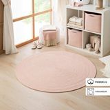 Ocean Home Textile 120 cm Yıkanabilir Pembe Kırçıllı Pamuklu Halı Kilim