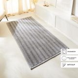 Ocean Home Textile 120x180 cm Yıkanabilir Pamuklu Gri Renk Çizgi Desen Kilim