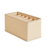 Ocean Home Textile 13x28x13 cm 6 Bölmeli Bej Balıksırtı Çekmece İçi Düzenleyici Kutu