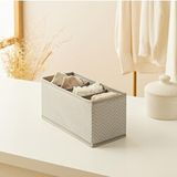 Ocean Home Textile 13x28x13 cm 6 Bölmeli Gri Balıksırtı Çekmece İçi Düzenleyici Kutu