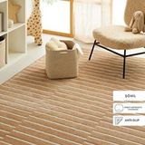 Ocean Home Textile 160x230 cm Bej Renk Çizgi Desenli Şönil Halı Kilim