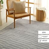Ocean Home Textile 160x230 cm Gri Renk Cizgi Desenli Sonil Halı Kilim