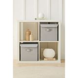 Ocean Home Textile 2 Adet Gri Kapaklı Dolap Çamaşır Oyuncak Düzenleyici Saklama Kutusu Organizer 30x30x30 cm - Açık Gri - 30 x 30 x 30 cm