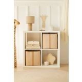 Ocean Home Textile 2 Adet Jüt Keten Kumaş Dolap İçi Oyuncak Düzenleyici Katlanır Saklama Sepeti Organizer 30x30x30