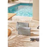 Ocean Home Textile 2 Adet Termal Astarlı Su İtici Leke Tutmaz Gri Jüt Keten Makyaj İlaç Çantası Seti 22x14/23x16x7