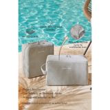 Ocean Home Textile 2 Adet Termal Astarlı Su İtici Leke Tutmaz Gri Jüt Keten Makyaj İlaç Çantası Seti 25x15x12.5/20x21x11