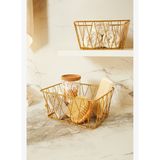 Ocean Home Textile 25x18.5x10.5 / 20.5x15.5x10 cm 2'li Altın Renk Metal Sepet Set