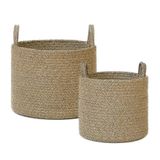 Ocean Home Textile 26x22 / 35x27 cm 2'li Siyah Kırçıllı Jüt Halat Sepet Set