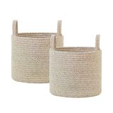 Ocean Home Textile 26x22 cm 2'li Bej Kırçıllı Pamuklu Halat Sepet Set