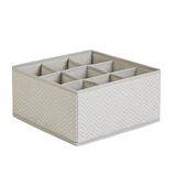 Ocean Home Textile 28x28x13 cm 9 Bölmeli Petek Gri Balıksırtı Çekmece İçi Düzenleyici Kutu