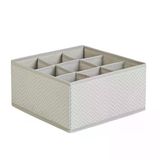 Ocean Home Textile 28x28x13 cm 9 Bölmeli Petek Gri Balıksırtı Çekmece İçi Düzenleyici Kutu