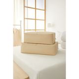 Ocean Home Textile 2'li Bej Balıksırtı Baza Altı Yastık Yorgan Kazak Hurcu, Hurç - Açık Bej - 1 Adet 62 x 46 x 22 + 1 Adet 74 x 46 x 22 cm - 2 Adet