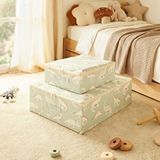 Ocean Home Textile 2'li Çocuk Odası Dinozor Destekli Kutu Hurç Set 31 X 38 X 12 + 45 X 55 X 18 Cm Yeşil