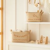 Ocean Home Textile 2'li Çocuk Odası Jüt Dokuma Kumaş Sepet Set 1 Adet 24 x 17 x 14/1 Adet 30 x 21 x 18 cm