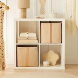 Ocean Home Textile 2'li Çocuk Odası Jüt Keten Kumaş Sepet Set 30 X 30 X 30 Cm Bej