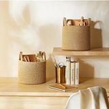 Ocean Home Textile 2'li Jüt Halat Sepet Set 26 X 22 Cm Bej