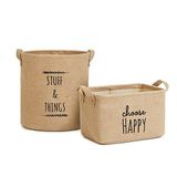 Ocean Home Textile 2'li Jüt Sepet Set // 30x21x18+30x31