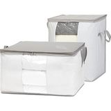 Ocean Home Textile 2'li Pvc Pencereli Stuff & Things Gri Çizgili Hurç Set - 0 - 19 lt - Çok Renkli