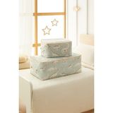 Ocean Home Textile 2'li Set Dinozor Baskılı Çocuk Odası Pike Battaniye Kazak Hurcu, Hurç - Mint Yeşili - 1 Adet 30 x 22 x 18 + 1 Adet 52 x 28 x 21 cm - 2 Adet