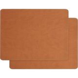 Ocean Home Textile 2'li Taba Renk Deri Amerikan Servis 40 x 30 cm - 0,5 x 9 cm - Çok Renkli