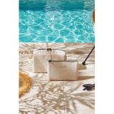 Ocean Home Textile 2'li Termal Astarlı Su İtici Leke Tutmaz Jüt Keten Makyaj İlaç Çantası Seti 19 x 13 x 7 / 25 x 15 x 12.5 cm