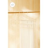 Ocean Home Textile 3 Adet 3 Katlı Ekru Renk Kumaş Kaplı Metal Elbise Kıyafet Askısı, Giysi Askısı 42x41x0.5