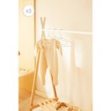 Ocean Home Textile 3 Adet Beyaz Renk Kumaş Kaplı Metal Bebek Giysi Askısı, Elbise Askısı 19.5x30x0.3 cm