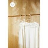 Ocean Home Textile 3 Adet Ekru Renk Kumaş Kaplı Metal Elbise Kıyafet Askısı, Giysi Askısı 21.5x42x0.5
