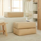 Ocean Home Textile 3 Adet Mega Boy Bej Balıksırtı Baza Altı Yastık Yorgan Kazak Hurcu, Hurç 74x46x22 cm - Açık Bej - 74 x 46 x 22 cm