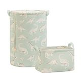 Ocean Home Textile 30x21x18 / 36 x 50 cm 2'li Çocuk Odası Dinozor Sepet Set
