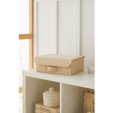 Ocean Home Textile 30x23x11 cm Çekmece İçi Bej Balıksırtı Kapaklı Kutu