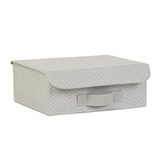 Ocean Home Textile 30x23x11 cm Çekmece İçi Gri Balıksırtı Kapaklı Kutu