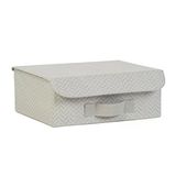 Ocean Home Textile 30x23x11 cm Çekmece İçi Gri Balıksırtı Kapaklı Kutu