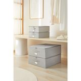 Ocean Home Textile 31x38x12 / 45x55x18 cm 4'lü Gri Balıksırtı Destekli 2 Adet Hurç Set