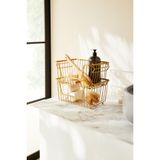 Ocean Home Textile 32x22x16 cm 2'li Altın Renk Metal Sepet Set