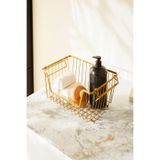 Ocean Home Textile 32x22x16 cm Altın Renk Metal Sepet