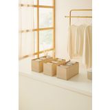 Ocean Home Textile 3'lü 6 Bölmeli Bej Çekmece Içi Dolap Çamaşır Düzenleyici Saklama Kutusu Organizer Set