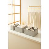 Ocean Home Textile 3'lü Bölmeli Gri Çekmece İçi Dolap Çamaşır Düzenleyici Katlanır Saklama Kutusu Organizer Set - 1*13x28x13 + 2*28x28x13 cm
