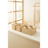 Ocean Home Textile 3'lü Bölmeli Petek Bej Çekmece İçi Dolap Çamaşır Düzenleyici Katlanır Saklama Kutusu Organizer Set - 1*28X28X13 + 2*13X28X13