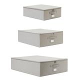 Ocean Home Textile 3'lü Gri Balıksırtı Destekli Hurç Set 31 x 38 x 12 + 45 x 55 x 18 + 55 x 70 x 18 cm