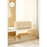 Ocean Home Textile 3'lü Orta Boy Bej Balıksırtı Hurç Set 52 x 28 x 21 cm